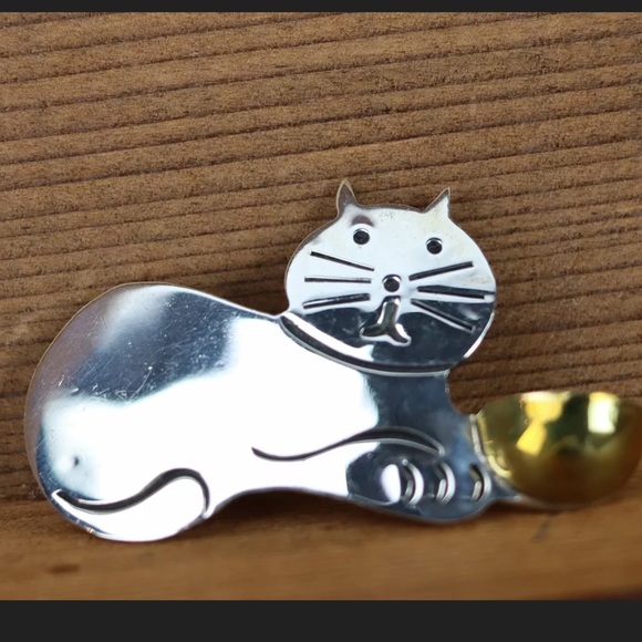 SOLID STERLING SILVER Kitty Broach  Perfect TAXCO - Picture 7 of 9